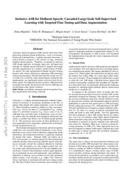 Inclusive ASR for Disfluent Speech: Cascaded Large-Scale Self-Supervised
  Learning with Targeted Fine-Tuning and Data Augmentation