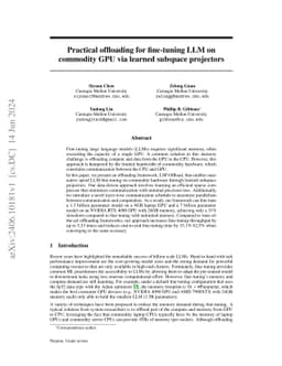 Practical offloading for fine-tuning LLM on commodity GPU via learned sparse projectors