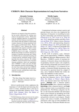 CHIRON: Rich Character Representations in Long-Form Narratives