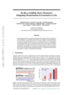 Be like a Goldfish, Don't Memorize! Mitigating Memorization in
  Generative LLMs