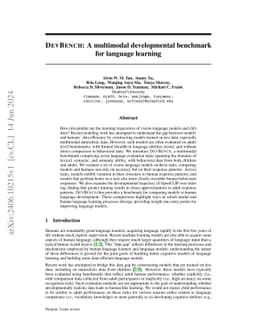 DevBench: A multimodal developmental benchmark for language learning