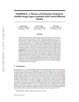 SatDiffMoE: A Mixture of Estimation Method for Satellite Image
  Super-resolution with Latent Diffusion Models
