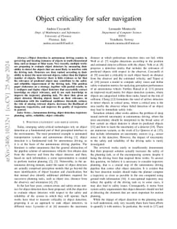 Object criticality for safer navigation