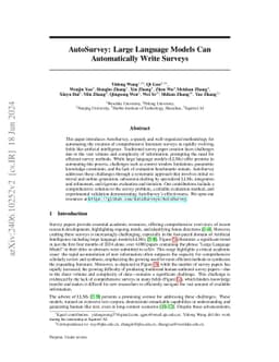AutoSurvey: Large Language Models Can Automatically Write Surveys