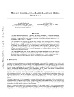 Markov Constraint as Large Language Model Surrogate