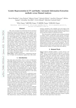 Gender Representation in TV and Radio: Automatic Information Extraction
  methods versus Manual Analyses