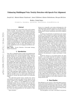 Enhancing Multilingual Voice Toxicity Detection with Speech-Text
  Alignment