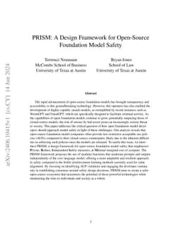 PRISM: A Design Framework for Open-Source Foundation Model Safety