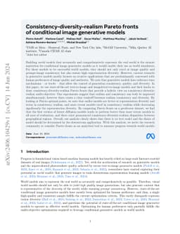 Consistency-diversity-realism Pareto fronts of conditional image
  generative models