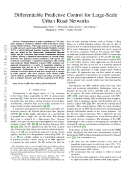 Differentiable Predictive Control for Large-Scale Urban Road Networks