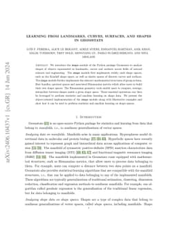 Learning from landmarks, curves, surfaces, and shapes in Geomstats