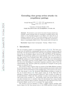 Extending class group action attacks via sesquilinear pairings