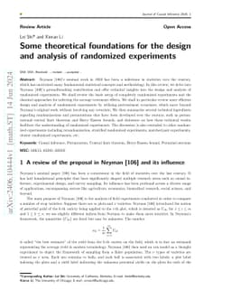 Some theoretical foundations for the design and analysis of randomized
  experiments
