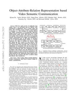 Object-Attribute-Relation Representation Based Video Semantic Communication