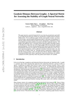 Geodesic Distance Between Graphs: A Spectral Metric for Assessing the
  Stability of Graph Neural Networks