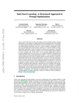 Task Facet Learning: A Structured Approach to Prompt Optimization