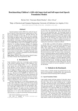 Benchmarking Children's ASR with Supervised and Self-supervised Speech
  Foundation Models