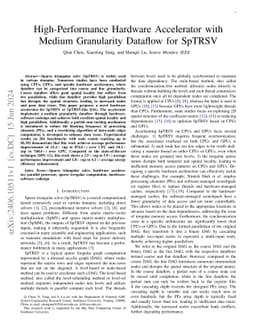Efficient Hardware Accelerator Based on Medium Granularity Dataflow for
  SpTRSV