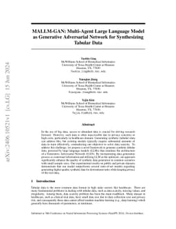 MALLM-GAN: Multi-Agent Large Language Model as Generative Adversarial
  Network for Synthesizing Tabular Data