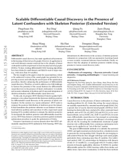 Scalable Differentiable Causal Discovery in the Presence of Latent
  Confounders with Skeleton Posterior (Extended Version)