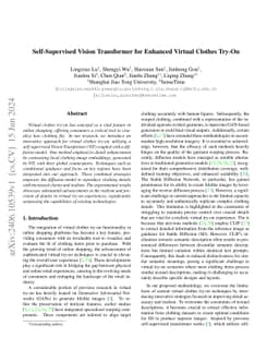 Self-Supervised Vision Transformer for Enhanced Virtual Clothes Try-On