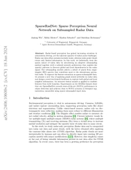 SparseRadNet: Sparse Perception Neural Network on Subsampled Radar Data