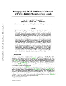 Emerging Safety Attack and Defense in Federated Instruction Tuning of
  Large Language Models