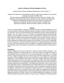 Justice in Healthcare Artificial Intelligence in Africa