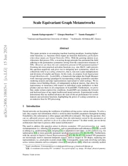 Scale Equivariant Graph Metanetworks