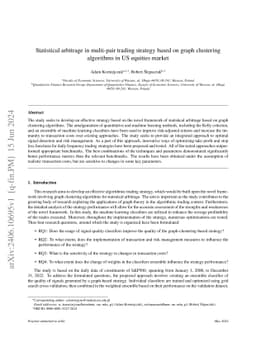 Statistical arbitrage in multi-pair trading strategy based on graph
  clustering algorithms in US equities market
