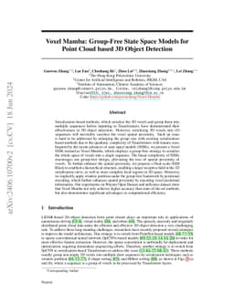 Voxel Mamba: Group-Free State Space Models for Point Cloud based 3D
  Object Detection