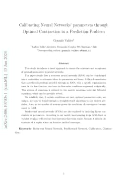Calibrating Neural Networks' parameters through Optimal Contraction in a
  Prediction Problem