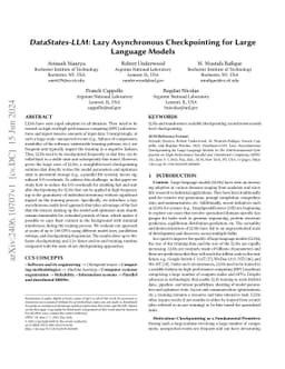 DataStates-LLM: Lazy Asynchronous Checkpointing for Large Language
  Models
