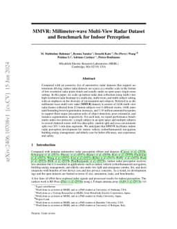 MMVR: Millimeter-wave Multi-View Radar Dataset and Benchmark for Indoor
  Perception
