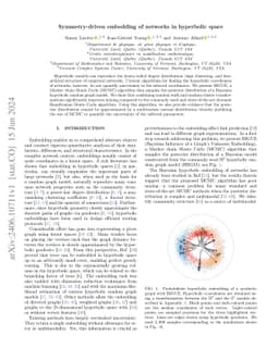 Symmetry-driven embedding of networks in hyperbolic space
