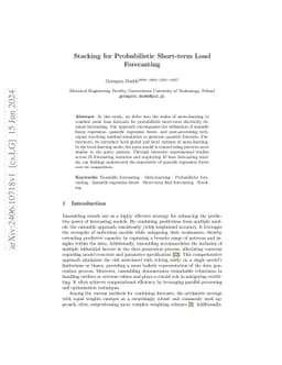 Stacking for Probabilistic Short-term Load Forecasting