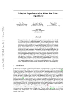 Adaptive Experimentation When You Can't Experiment