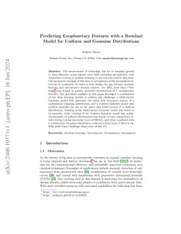 Predicting Exoplanetary Features with a Residual Model for Uniform and
  Gaussian Distributions