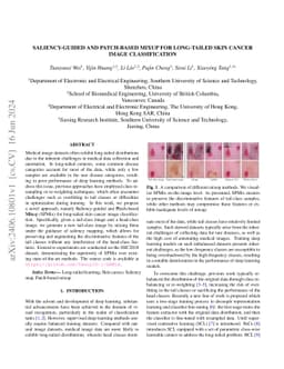 Saliency-guided and Patch-based Mixup for Long-tailed Skin Cancer Image
  Classification