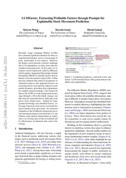 LLMFactor: Extracting Profitable Factors through Prompts for Explainable
  Stock Movement Prediction