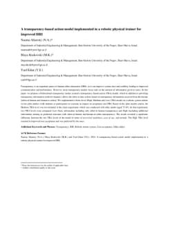A transparency-based action model implemented in a robotic physical
  trainer for improved HRI
