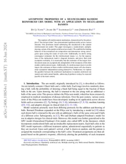 Asymptotic properties of a multicolored random reinforced urn model with
  an application to multi-armed bandits