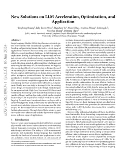 New Solutions on LLM Acceleration, Optimization, and Application