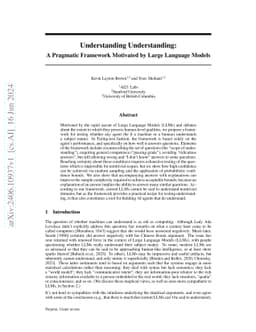 Understanding Understanding: A Pragmatic Framework Motivated by Large
  Language Models