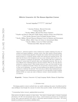 Effective Generative AI: The Human-Algorithm Centaur