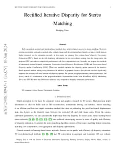 Rectified Iterative Disparity for Stereo Matching