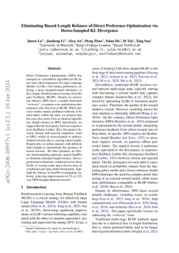 Eliminating Biased Length Reliance of Direct Preference Optimization via
  Down-Sampled KL Divergence