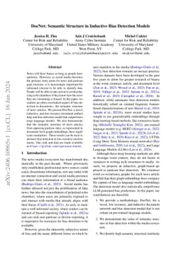 DocNet: Semantic Structure in Inductive Bias Detection Models