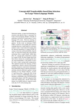 Concept-skill Transferability-based Data Selection for Large
  Vision-Language Models