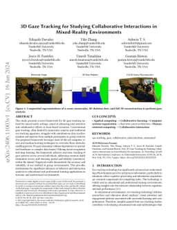 3D Gaze Tracking for Studying Collaborative Interactions in
  Mixed-Reality Environments